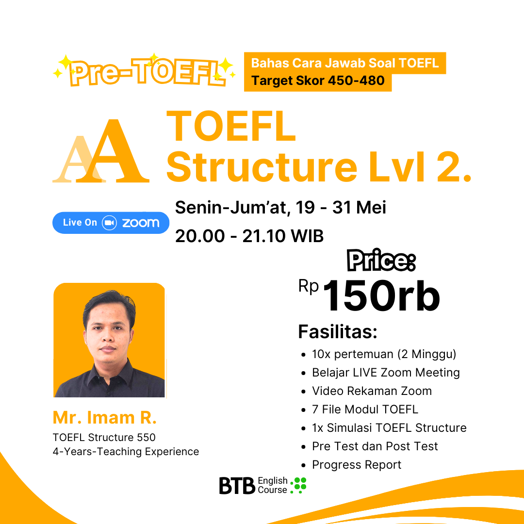 Daftar Kelas TOEFL Online 