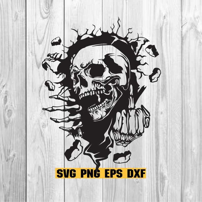 Skull Middle Finger Svg