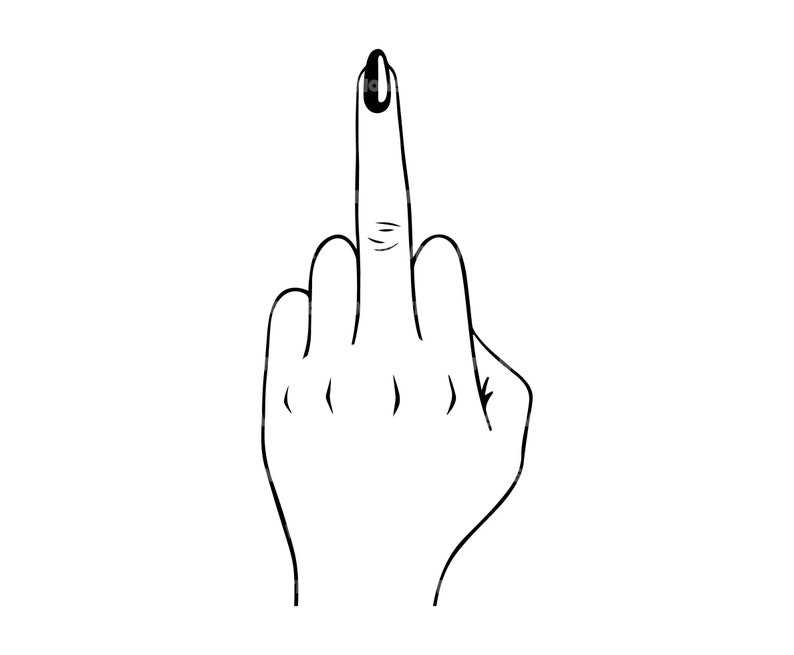 Skeleton Middle Finger Svg